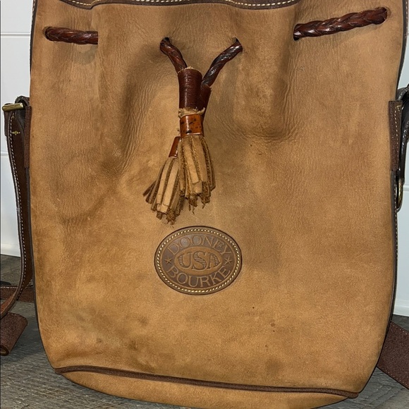 Vintage Dooney & Bourke Brown Nubuck Leather Shoulder Bag - Picture 5 of 11
